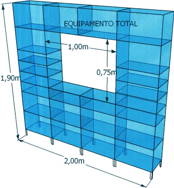 BALCÃO -VITRINE DE VIDRO  1,90m X 2,00m